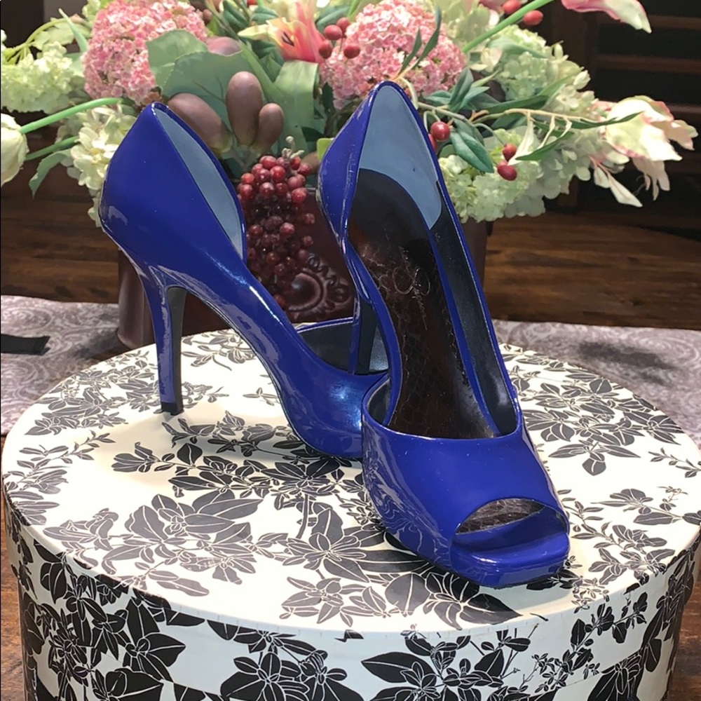 Jessica Simpson Blue Patent Leather Heels
